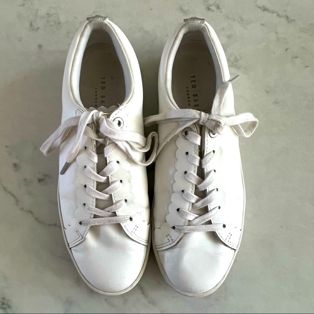 Ted Baker white scalloped sneakers